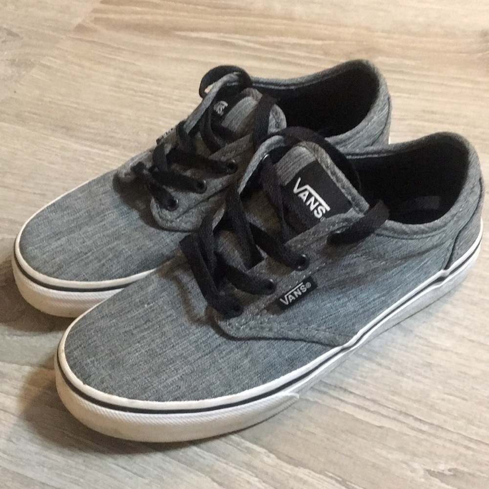 Vans size 3.5 kids, 5.5 women’s, Gray low top